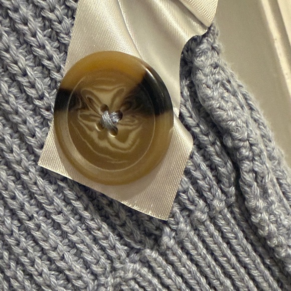 H&M Dusty Blue Ribbed Button-Front Cardigan - Picture 14 of 15